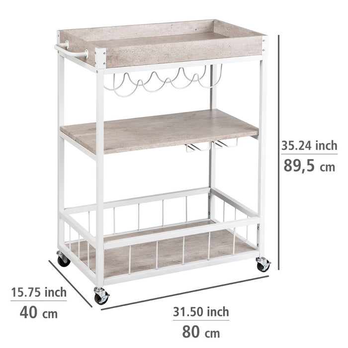 Küchenwagen Rustico Beton/Weiß
