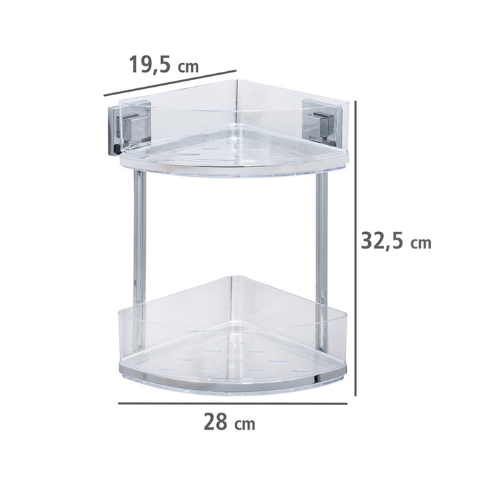 Vacuum-Loc® Eckregal 2 Etagen Quadro Edelstahl