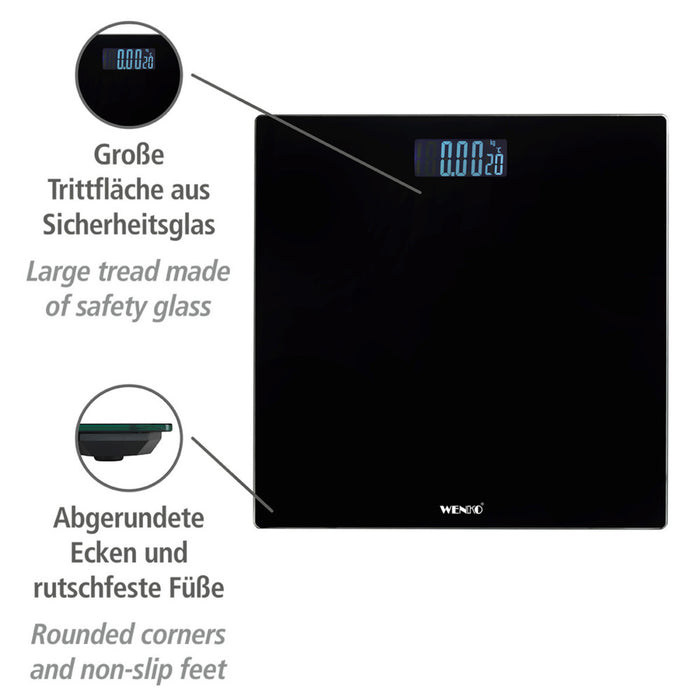 Personenwaage LCD Schwarz