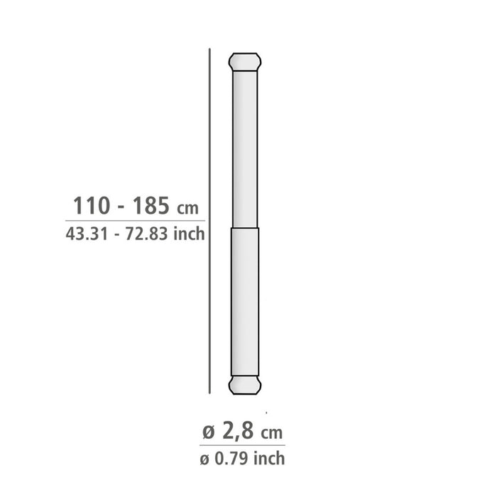 Teleskop-Duschstange Mod. Luz 110 - 185 cm, Schwarz