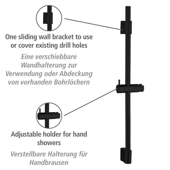 Duschstange Mod. Classic Schwarz 70 cm