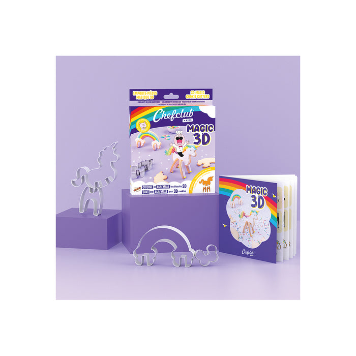 Ausstecher - Einhorn & Regenbogen Magic 3D 4 Stück