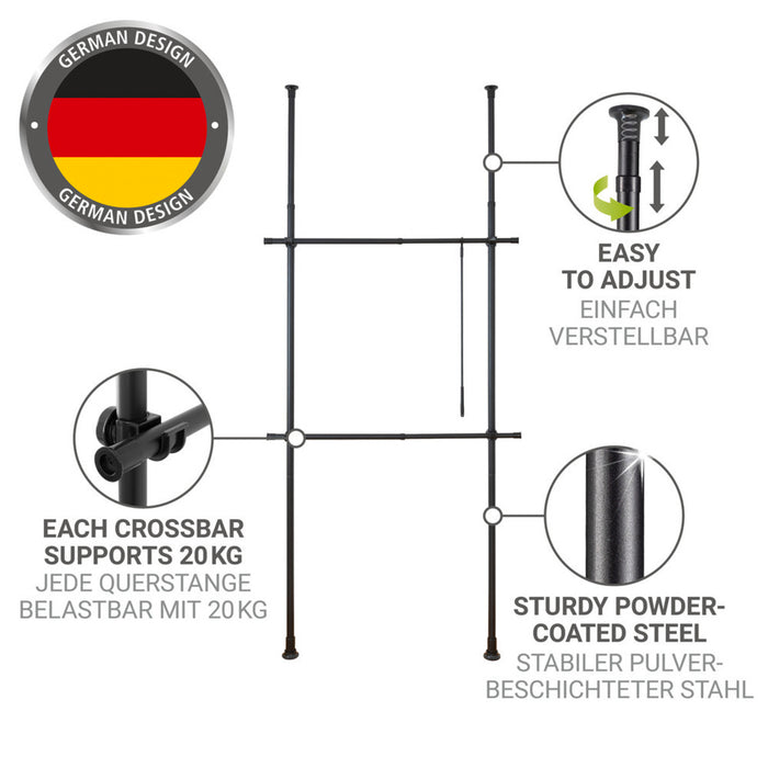 Teleskop-Garderobensystem Herkules Basic Schwarz