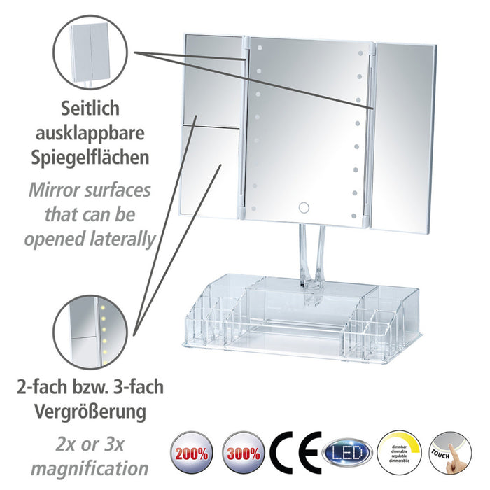 LED-Standspiegel mit Organizer Fanano