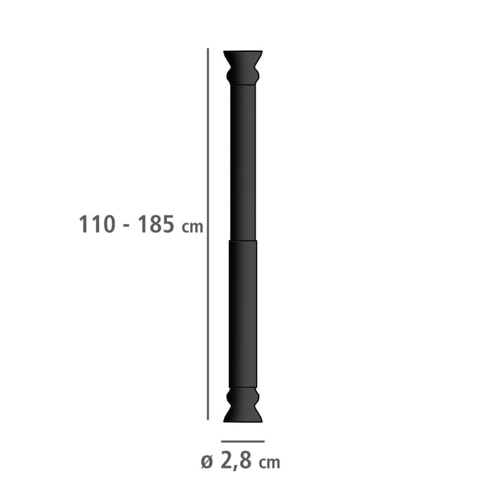 Teleskop-Duschstange Schwarz 110 - 185 cm