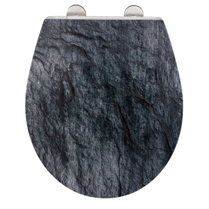 Premium WC-Sitz Slate Rock mit Relief