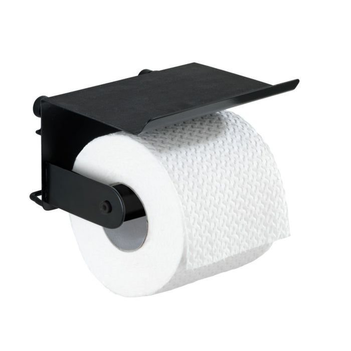 Toilettenpapierhalter mit Ablage Classic Plus Black