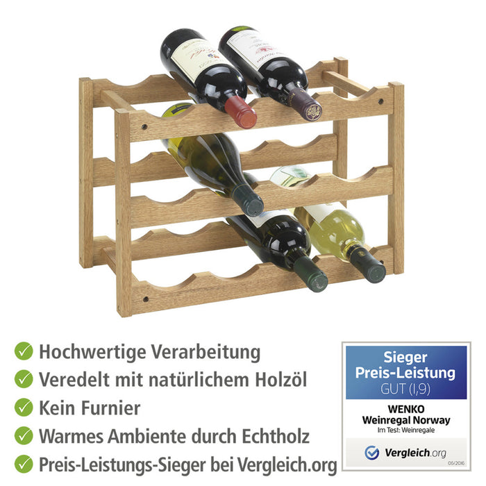 Weinregal Norway aus Walnussholz