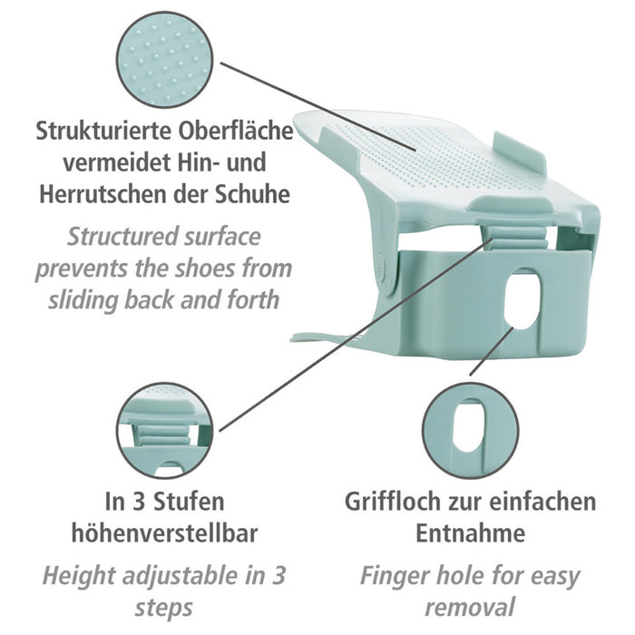 Schuhstapler höhenverstellbar Pastellgrün 8er Set