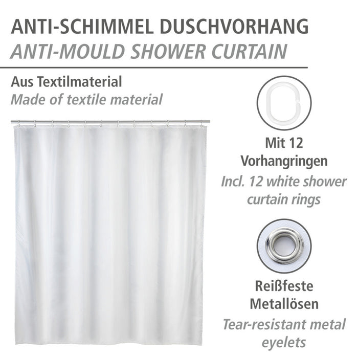 Anti-Schimmel Duschvorhang Uni White