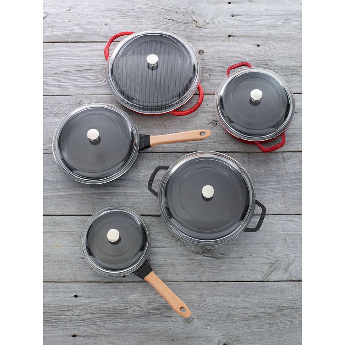 Grill Pans Pure Grill 30 cm, rund, Kirsch-Rot, Gusseisen