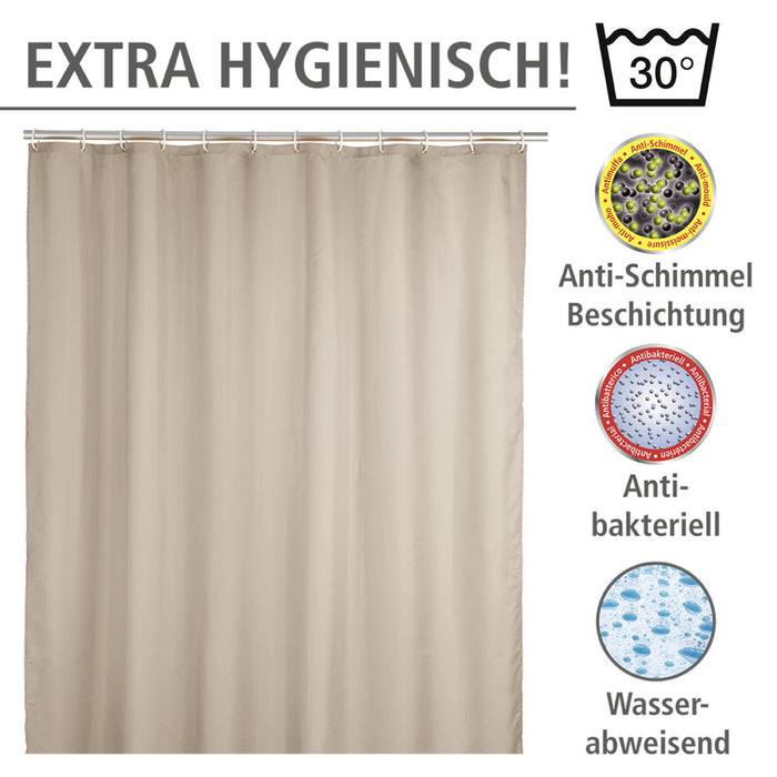 Anti-Schimmel Duschvorhang Uni Beige