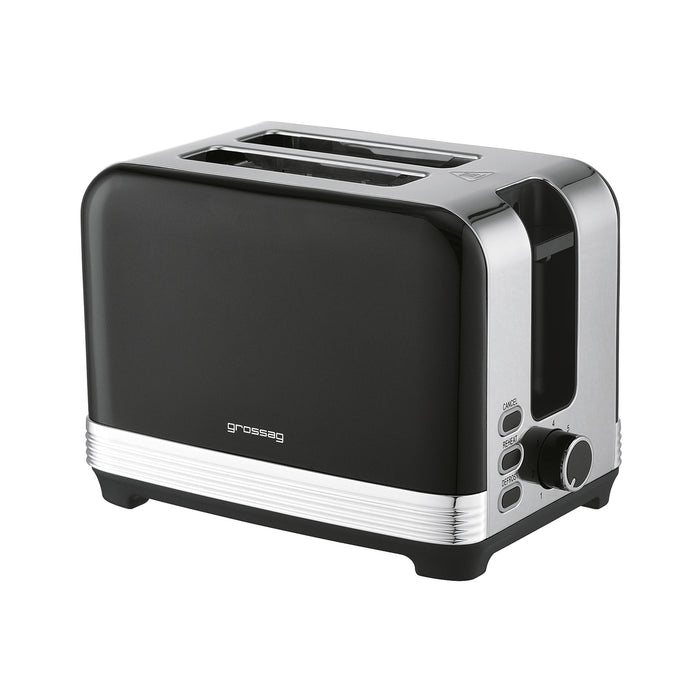 2-Scheiben Toaster Edelstahl/schwarz metallic