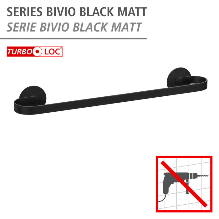 Turbo-Loc® Badetuchstange Uno Mod. Bivio Black matt, 40 cm