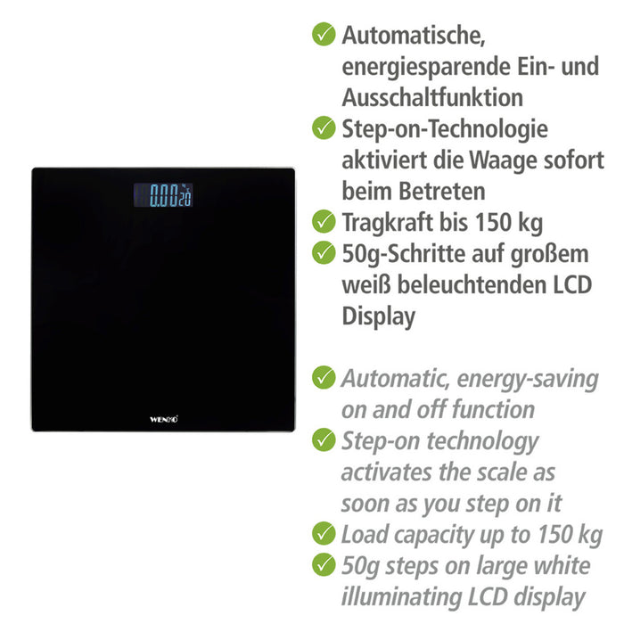 Personenwaage LCD Schwarz