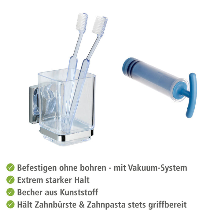 Vacuum-Loc® Zahnputzbecher Quadro Edelstahl