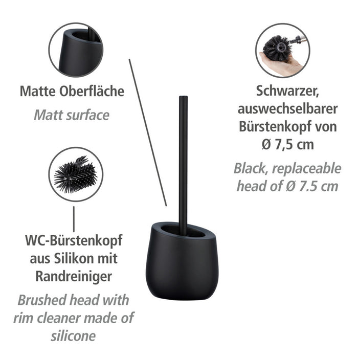 Bad-Accessoire-Set Mod. Badi Schwarz Keramik