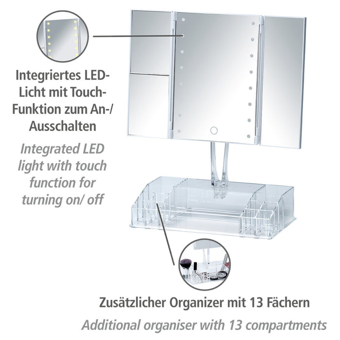 LED-Standspiegel mit Organizer Fanano