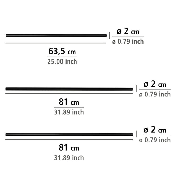 Winkelstange Universal Schwarz