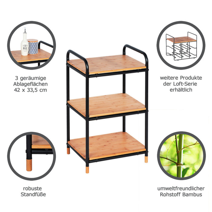 Regal Mod. Loft aus Bambus mit 3 Etagen