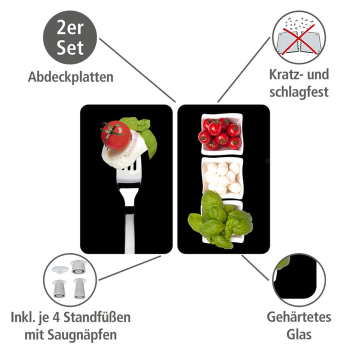 Herdabdeckplatte Universal Caprese 2er Set