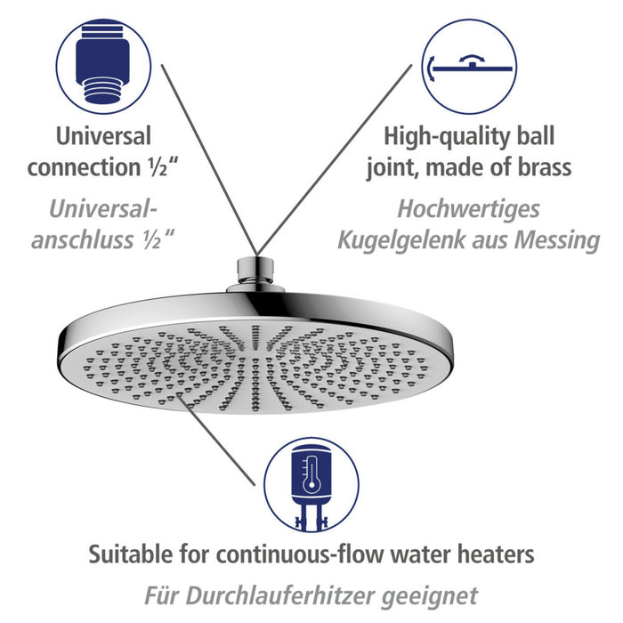 Regenduschkopf Ultimate Shower Chrom/Weiß