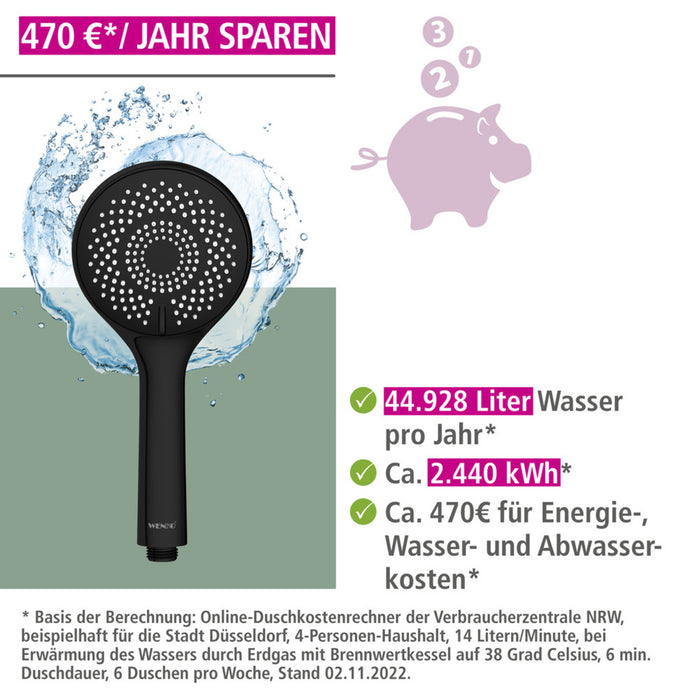 Brauseset Watersaving Schwarz