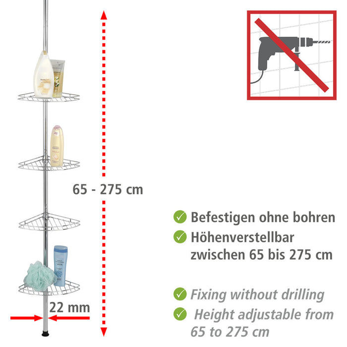 Teleskop-Duschecke Mod. Prea Edelstahl