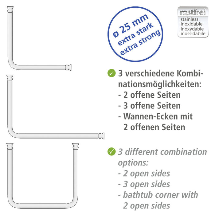 Winkelstange Universal extra stark Chrom