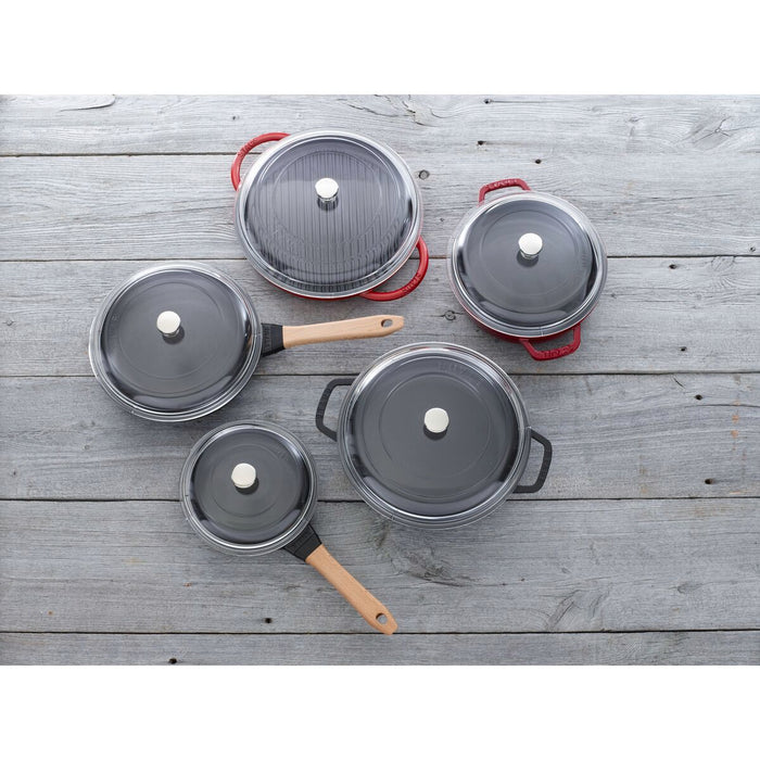 Grill Pans Pure Grill 30 cm, rund, Kirsch-Rot, Gusseisen