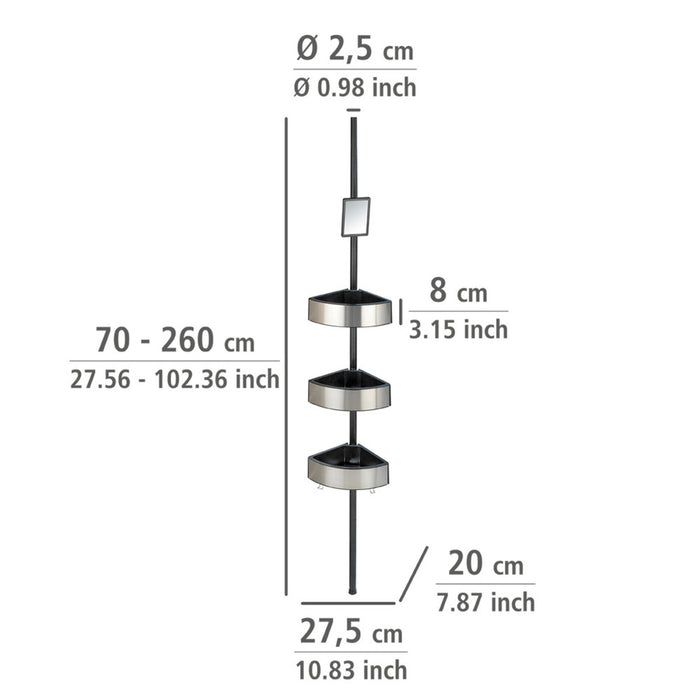 Teleskop-Duschecke Premium Big Black