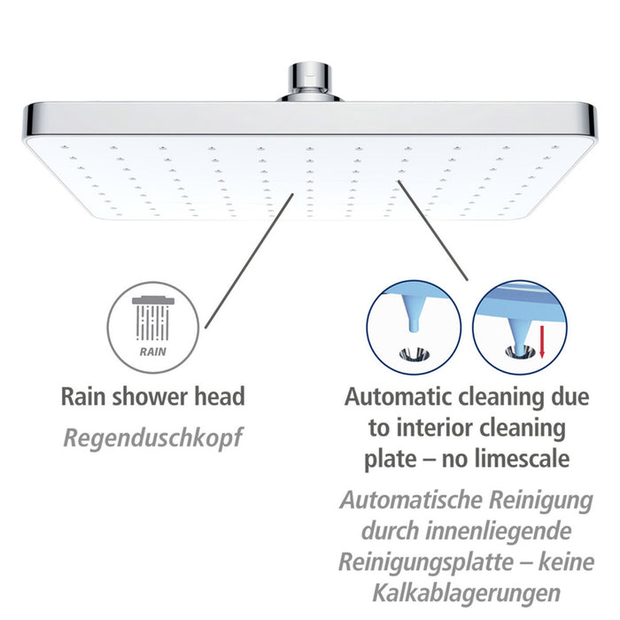 Regenduschkopf Automatic Cleaning 25 x 17 cm