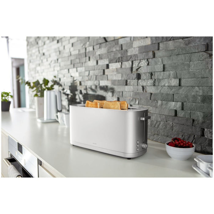Enfinigy Toaster mit Brötchenaufsatz, 2 Schlitze lang, Silber
