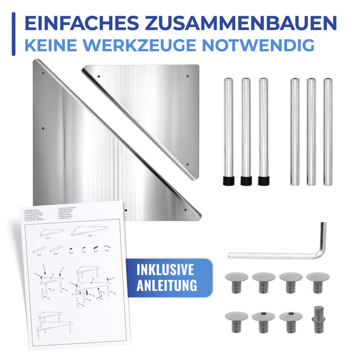 Küchen-Eckregal Mod. Massivo Duo mit 2 Ablagen Edelstahl