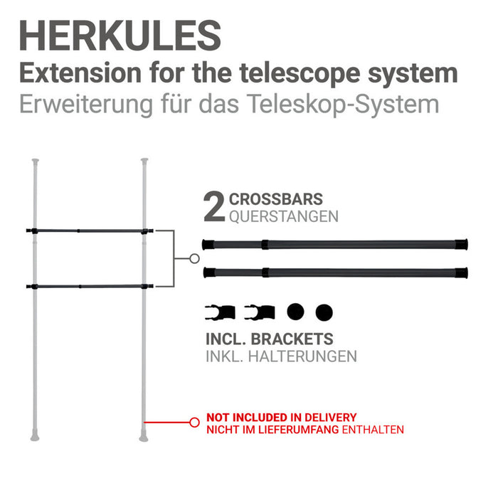 Kleiderstange Herkules Schwarz, 2er Set