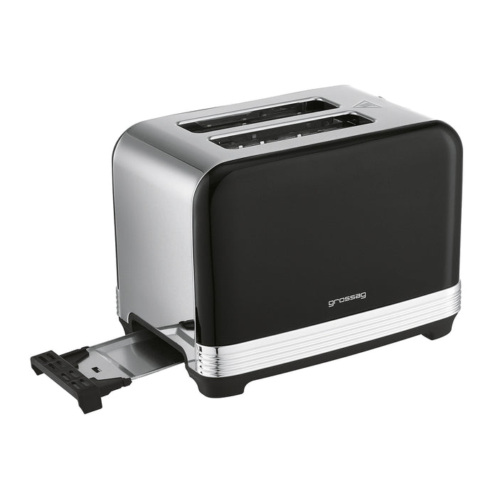 2-Scheiben Toaster Edelstahl/schwarz metallic