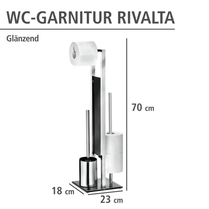 Stand WC-Garnitur Mod. Rivalta Edelstahl Glänzend