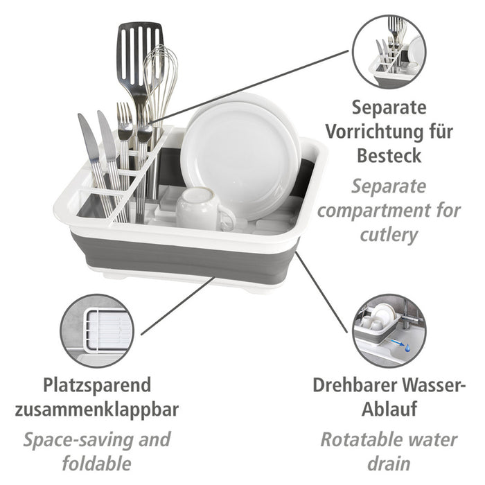 Geschirrabtropfer Mod. Gaia faltbar Grau/Weiß