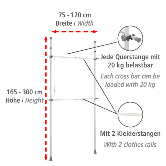 Teleskop-Garderobensystem Herkules Basic