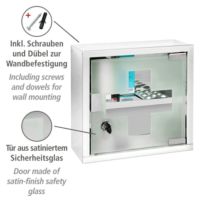 Medikamentenschrank Edelstahl 25 x 25 cm