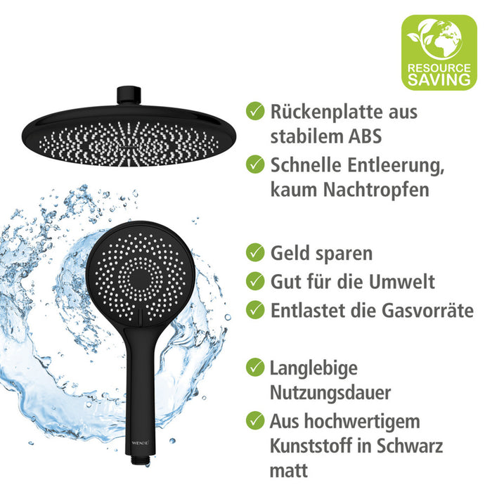 Duschsystem Watersaving Schwarz