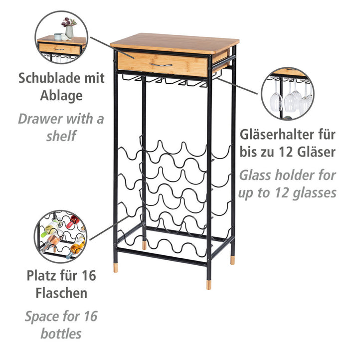 Weinregal Mod. Loft Bambus