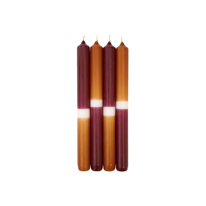 Spitzkerze 25x2,3cm bordeaux cognac 4er Pack