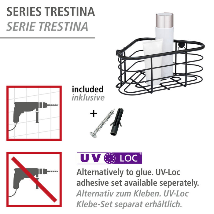 Edelstahl Eckablage Mod. Trestina Schwarz