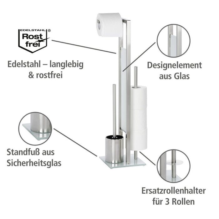 Stand WC-Garnitur Mod. Rivalta Edelstahl Matt