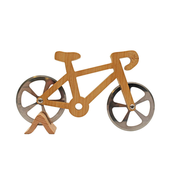 Fahrrad Pizzaschneider aus Holz