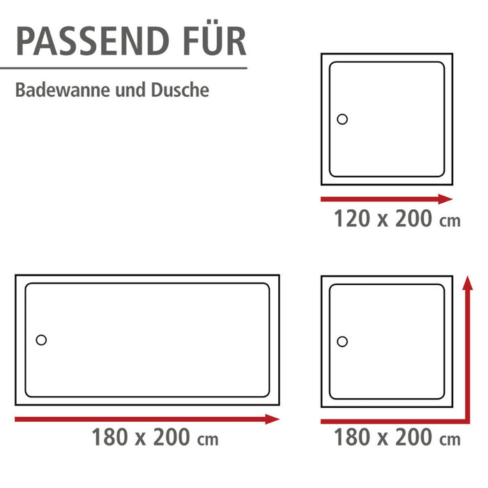 Anti-Schimmel Duschvorhang Uni Red