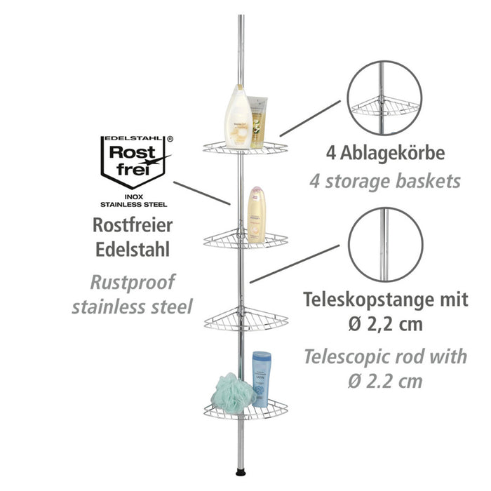 Teleskop-Duschecke Mod. Prea Edelstahl