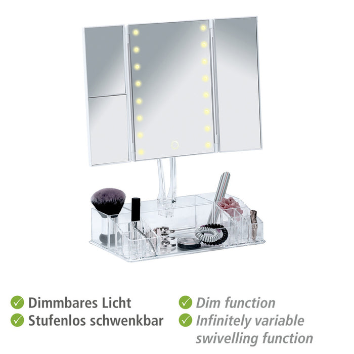 LED-Standspiegel mit Organizer Fanano