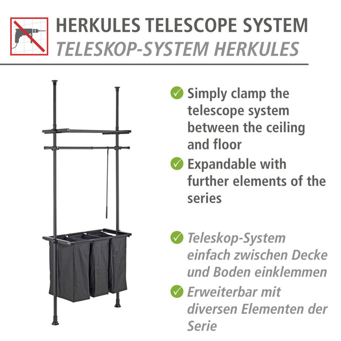 Teleskop-System Herkules Laundry Schwarz